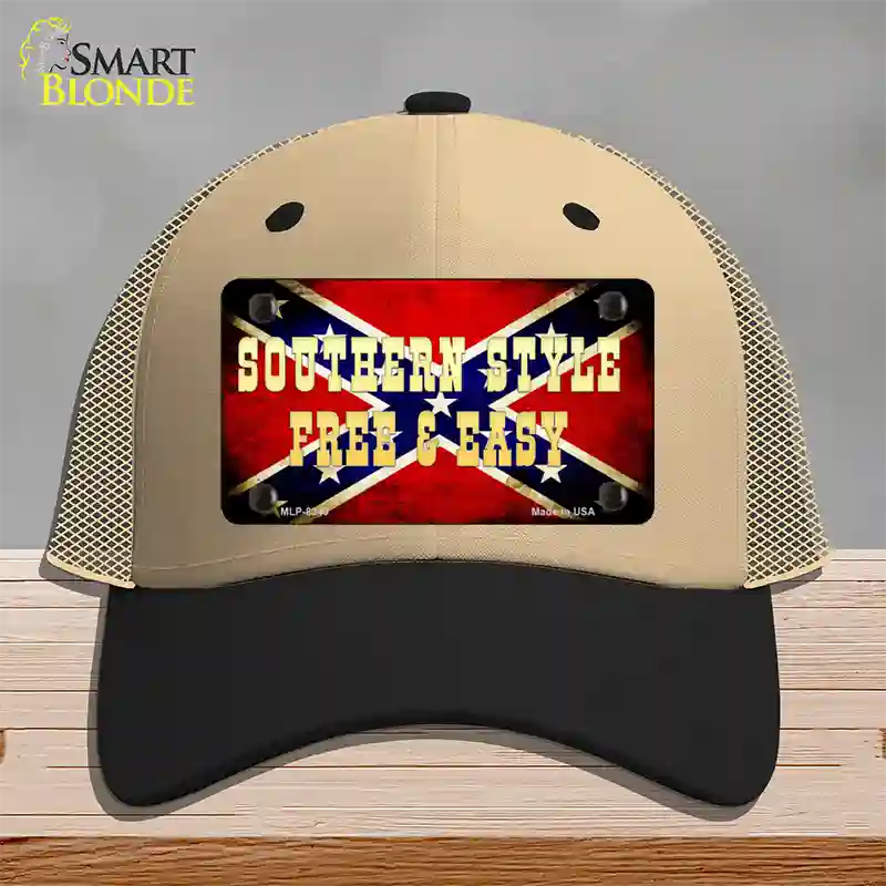 Southern Style Novelty License Plate Hat Mesh / Khaki|Black