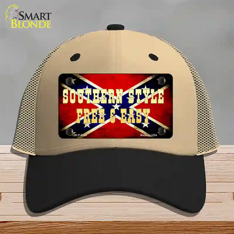 Southern Style Novelty License Plate Hat Mesh / Khaki|Black