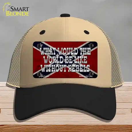 What Would The World Novelty License Plate Hat Mesh / Khaki|Black