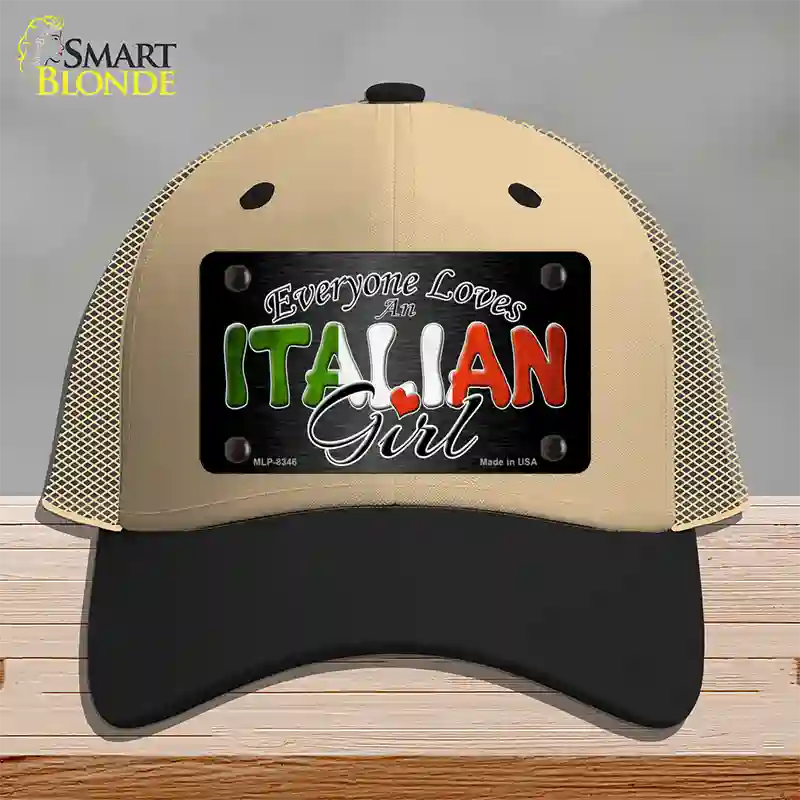 Everyone Loves An Italian Girl Novelty License Plate Hat Mesh / Khaki|Black