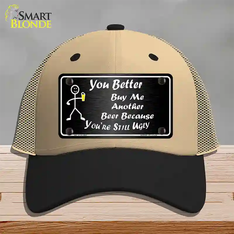 Buy Me Another Beer Novelty License Plate Hat Mesh / Khaki|Black