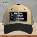 Buy Me Another Beer Novelty License Plate Hat Mesh / Khaki|Black