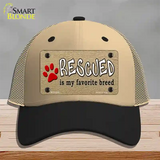 Rescued Is My Favorite Novelty License Plate Hat Mesh / Khaki|Black