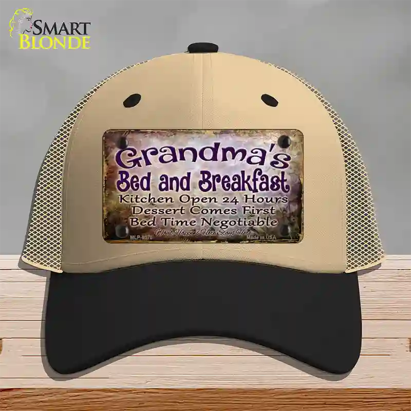 Grandmas Bed & Breakfast Novelty License Plate Hat Mesh / Khaki|Black