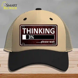 Thinking Please Wait Novelty License Plate Hat Mesh / Khaki|Black