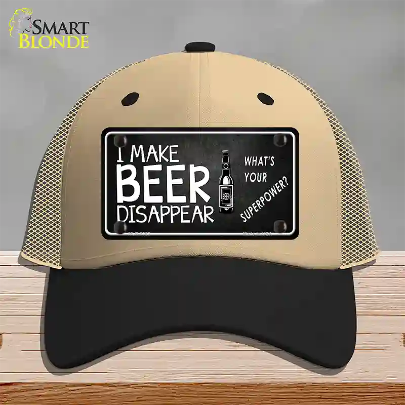 I Make Beer Disappear Novelty License Plate Hat Mesh / Khaki|Black