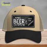 I Make Beer Disappear Novelty License Plate Hat Mesh / Khaki|Black