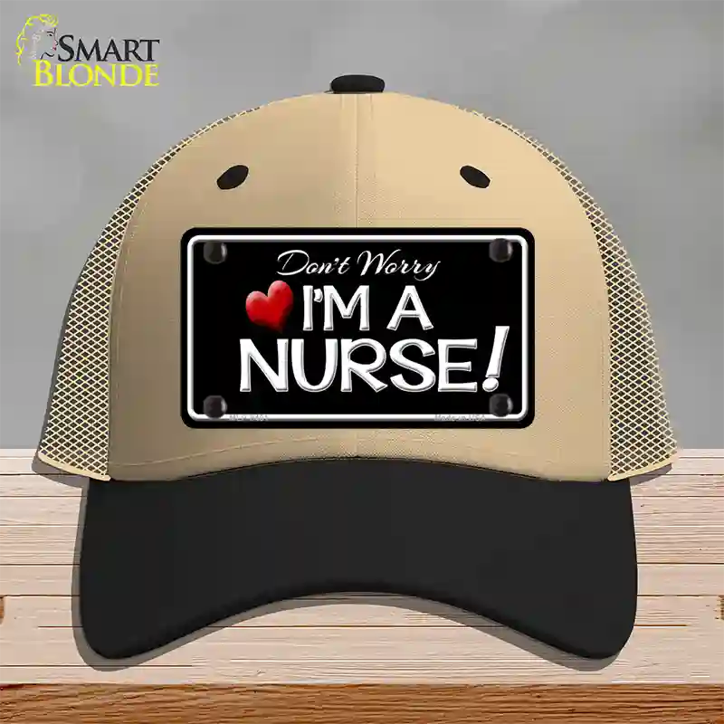 Im A Nurse Novelty License Plate Hat Mesh / Khaki|Black