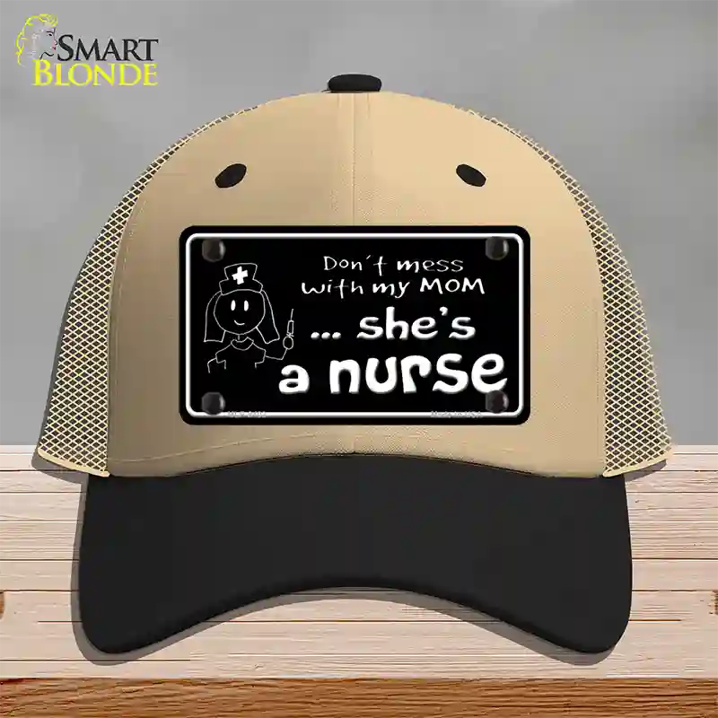 Dont Mess With My Mom Novelty License Plate Hat Mesh / Khaki|Black