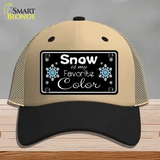 Snow Is My Favorite Color Novelty License Plate Hat Mesh / Khaki|Black