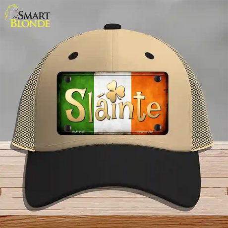 Slainte Novelty License Plate Hat Mesh / Khaki|Black