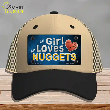 This Girl Loves Her Nuggets Novelty License Plate Hat Mesh / Khaki|Black