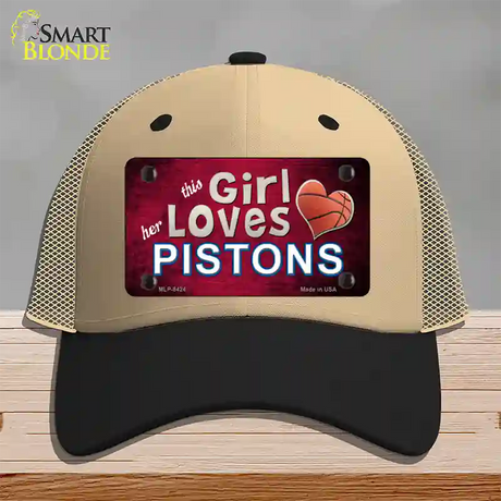 This Girl Loves Her Pistons Novelty License Plate Hat Mesh / Khaki|Black