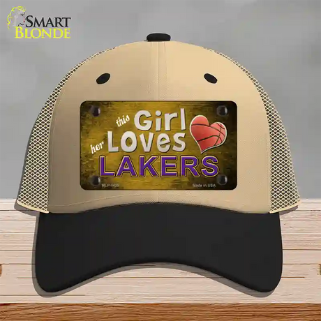 This Girl Loves Her Lakers Novelty License Plate Hat Mesh / Khaki|Black