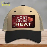 This Girl Loves Her Heat Novelty License Plate Hat Mesh / Khaki|Black