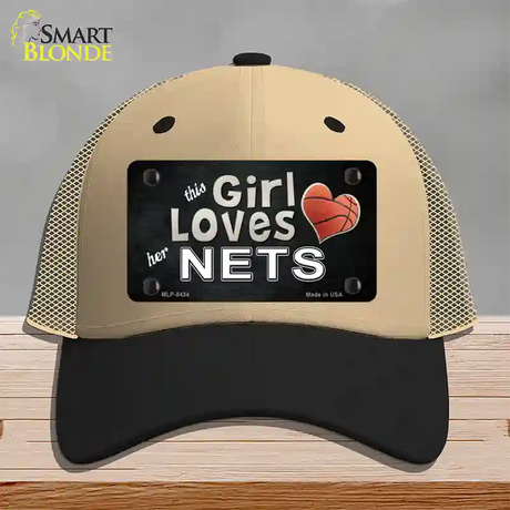 This Girl Loves Her Nets Novelty License Plate Hat Mesh / Khaki|Black