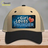 This Girl Loves Her Thunder Novelty License Plate Hat Mesh / Khaki|Black