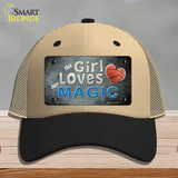 This Girl Loves Her Magic Novelty License Plate Hat Mesh / Khaki|Black