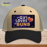 This Girl Loves Her Suns Novelty License Plate Hat Mesh / Khaki|Black