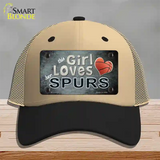 This Girl Loves Her Spurs Novelty License Plate Hat Mesh / Khaki|Black