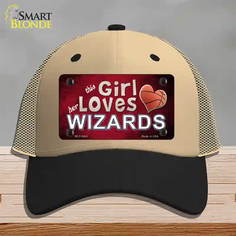 This Girl Loves Her Wizards Novelty License Plate Hat Mesh / Khaki|Black