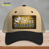 This Girl Loves Her Sabres Novelty License Plate Hat Mesh / Khaki|Black