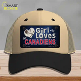 This Girl Loves Her Canadiens Novelty License Plate Hat Mesh / Khaki|Black