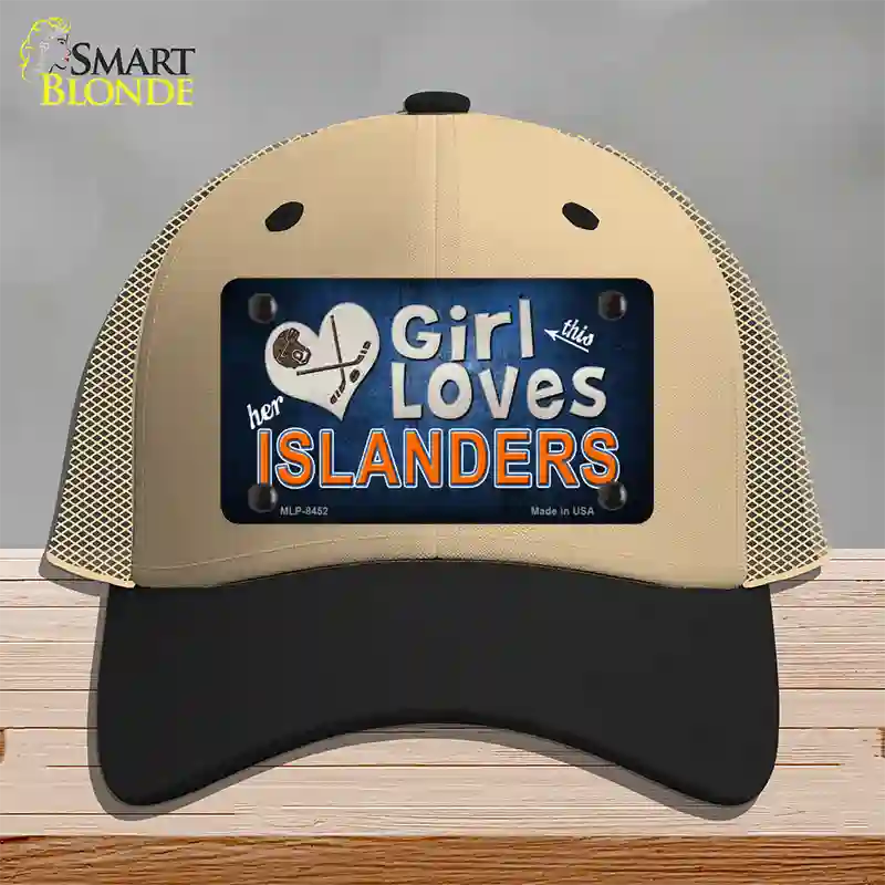 This Girl Loves Her Islanders Novelty License Plate Hat Mesh / Khaki|Black