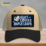 This Girl Loves Her Maple Leafs Novelty License Plate Hat Mesh / Khaki|Black