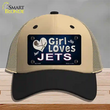 This Girl Loves Her Jets Hockey Novelty License Plate Hat Mesh / Khaki|Black