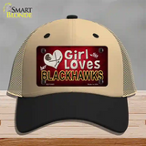 This Girl Loves Her Blackhawks Novelty License Plate Hat Mesh / Khaki|Black