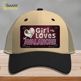 This Girl Loves Her Avalanche Novelty License Plate Hat Mesh / Khaki|Black