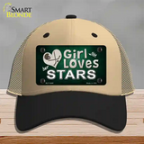 This Girl Loves Her Stars Novelty License Plate Hat Mesh / Khaki|Black