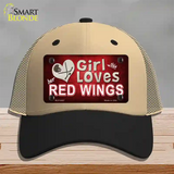 This Girl Loves Her Red Wings Novelty License Plate Hat Mesh / Khaki|Black