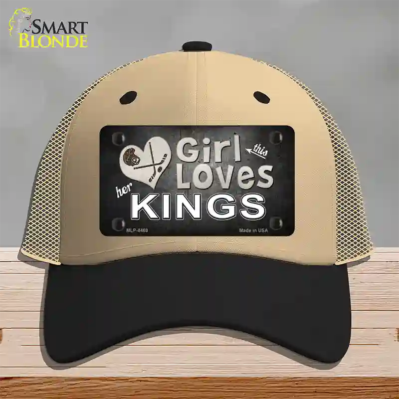 This Girl Loves Her Kings Hockey Novelty License Plate Hat Mesh / Khaki|Black