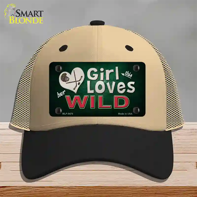 This Girl Loves Her Wild Novelty License Plate Hat Mesh / Khaki|Black