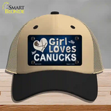 This Girl Loves Her Canucks Novelty License Plate Hat Mesh / Khaki|Black