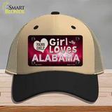 This Girl Loves Alabama Novelty License Plate Hat Mesh / Khaki|Black