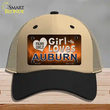 This Girl Loves Auburn Novelty License Plate Hat Mesh / Khaki|Black