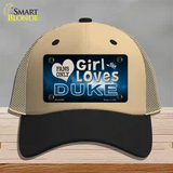 This Girl Loves Duke Novelty License Plate Hat Mesh / Khaki|Black