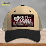 This Girl Loves Florida State Novelty License Plate Hat Mesh / Khaki|Black