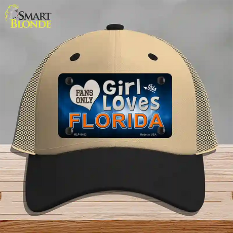 This Girl Loves Florida Novelty License Plate Hat Mesh / Khaki|Black