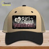 This Girl Loves Georgia Novelty License Plate Hat Mesh / Khaki|Black