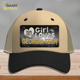 This Girl Loves Georgia Tech Novelty License Plate Hat Mesh / Khaki|Black