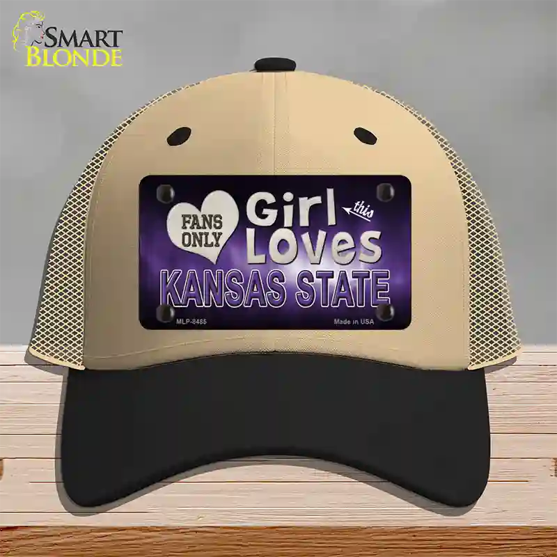 This Girl Loves Kansas State Novelty License Plate Hat Mesh / Khaki|Black