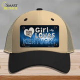 This Girl Loves Kentucky Novelty License Plate Hat Mesh / Khaki|Black