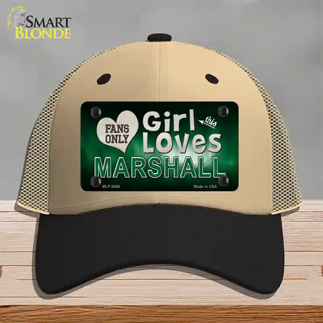 This Girl Loves Marshall Novelty License Plate Hat Mesh / Khaki|Black