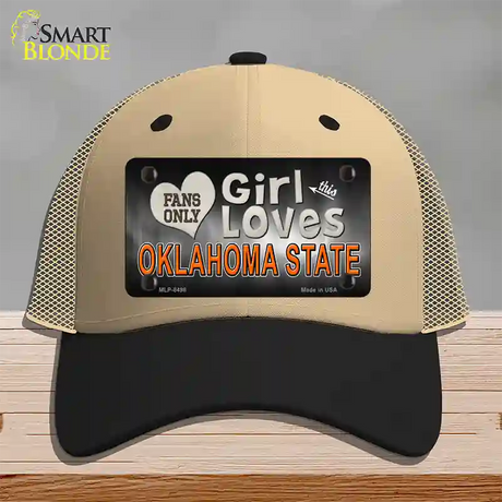 This Girl Loves Oklahoma State Novelty License Plate Hat Mesh / Khaki|Black