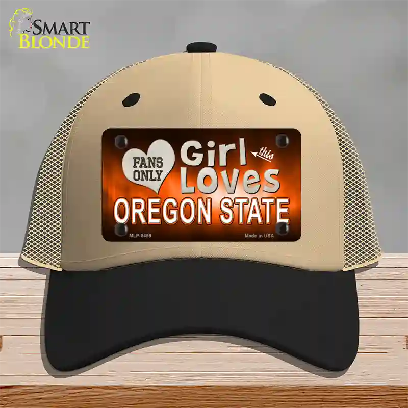 This Girl Loves Oregon State Novelty License Plate Hat Mesh / Khaki|Black