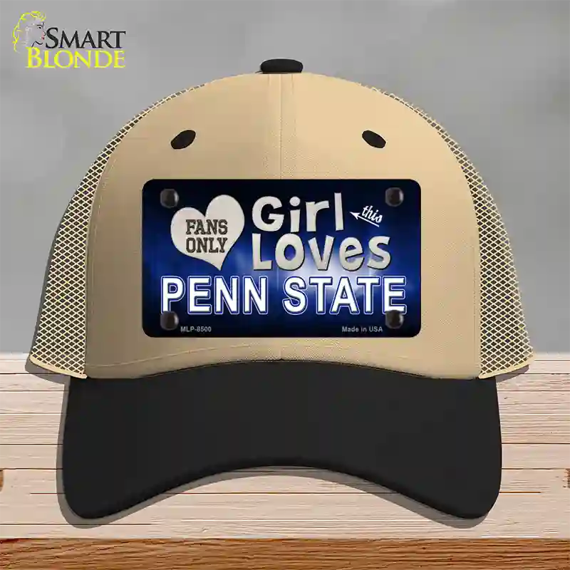 This Girl Loves Penn State Novelty License Plate Hat Mesh / Khaki|Black